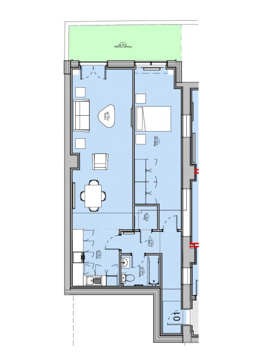 Floorplans For Apartment , The Sorting Office,  West Cliff, Preston